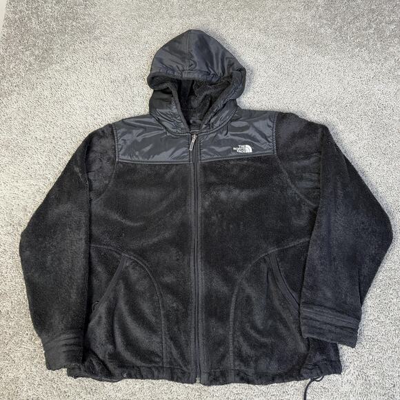 The North Face Jackets & Blazers - The North Face Jacket Womens XL Black Hooded Fleece Full Zip Pockets Outdoor
